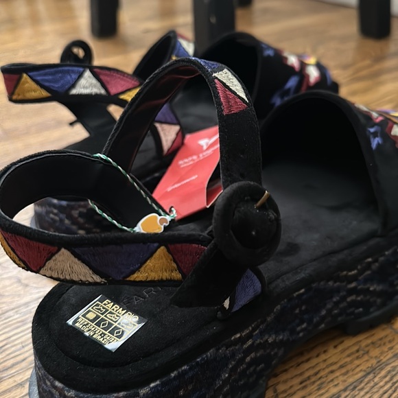 Farm Rio Black Closed Toe Platform Sandal - Picture 6 of 9